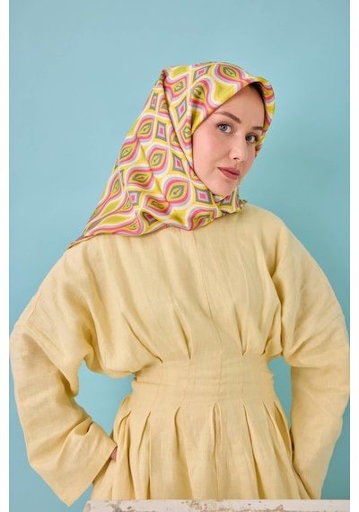 Silk Home Twill İpek Eşarp 11470-36 Sarı, Pembe, Fıstık Yeşili, Asit, Antrasit