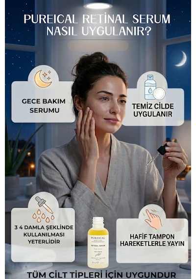 Pureical Retinal Serum Leke Karşıtı, Kırışıklık Karşıtı Anti Aging Gece Serumu
