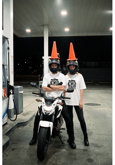 Black Nova Oversize Baskılı Unisex %100 Pamuk T-shirt California Riders Beyaz