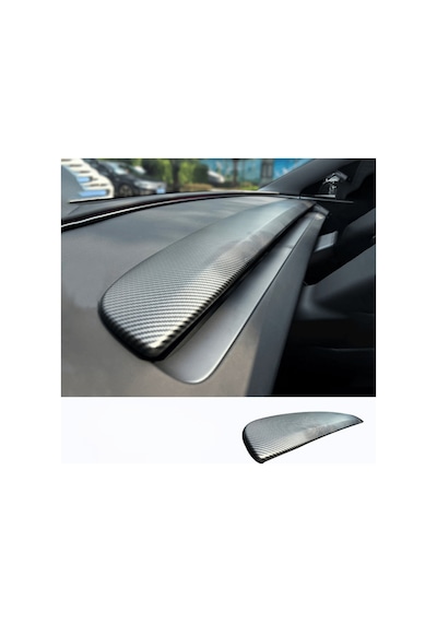 Red Lion Parts Tesla Model Y Juniper 2025+ Uyumlu Ön Panel Konsol Kaplama Seti -mat Karbon Fiber