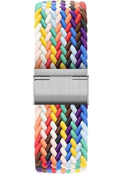 Samsung Galaxy Watch 8 40mm / 44mm / 46mm Classic Uyumlu Metal Clips Kumaş Örgü Akıllı Saat Kordon