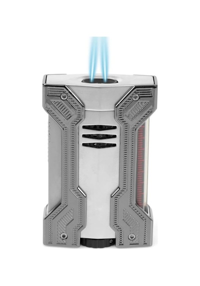 Conquistador Çift Torch Pürmüz Krom Gunmetal Defi Extreme Dizayn Metal Puro Çakmağı Cnq-019