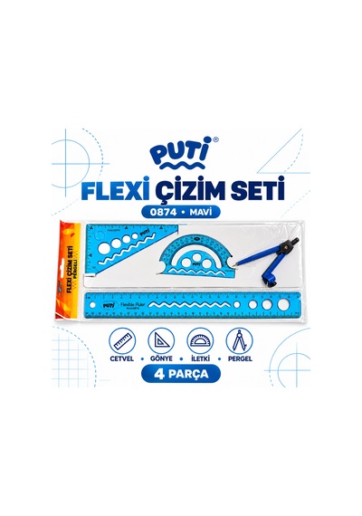 Puti Kırılmaz Çizim Seti Mavi