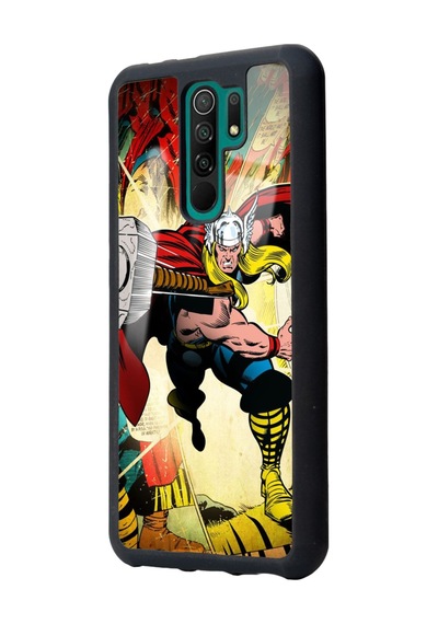 Xiaomi Redmi 9 Thor Tasarımlı Glossy Telefon Kılıfı Siyah