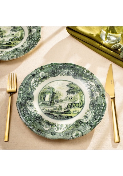 Fecra Vintage Emerald 6 Parça Pasta Tabağı Seti Yeşil