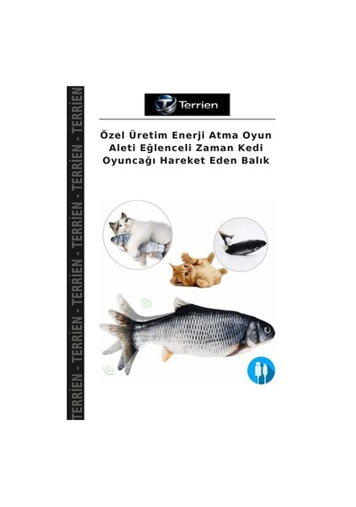 Özel Üretim Enerji Atma Oyun Aleti Eğlenceli Zaman Kedi Oyuncağı Hareket Eden Balık