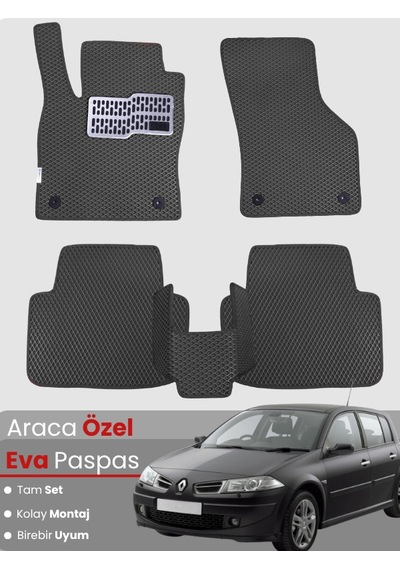 Renault Megane 2 Hatchback 2002-2008 Uyumlu Eva Paspas Tam Set Oto Paspas,araca Özel 786
