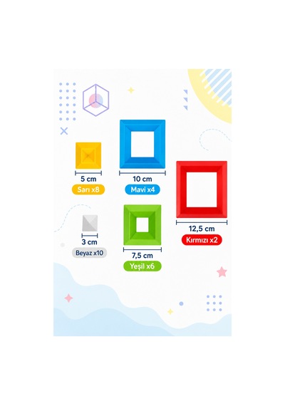 Denge Blokları, Büyük Boy Renkli Geometrik Bloklar 30 Parça Eğitici Yapı Seti