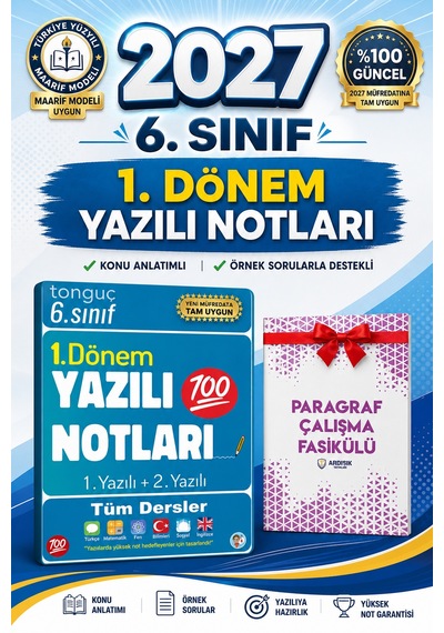 Tonguç Akademi 6. Sınıf Yazılı Notları 1. Dönem 1 Ve 2. Yazılı 2027 Maarif Model