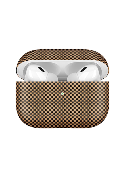 Mobaxaksesuar Apple Uyumlu AirPods Pro 1. / 2. Nesil İle Kılıf 600d Karbon Fiber Yapılı Kulaklık Kılıfı 43 Gold