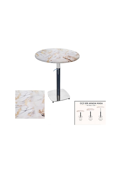 Üçüz Masa Ayarlanabilir 70 Cm Yuvarlak - Werzalit, Wermodin Ve Allzalit Tabla - Gold Çok Renkli Üçüz Masa Ayarlanabilir 70 Cm Yuvarlak - Werzalit, Wermodin Ve Allzalit Tabla - Gold Çok Renkli