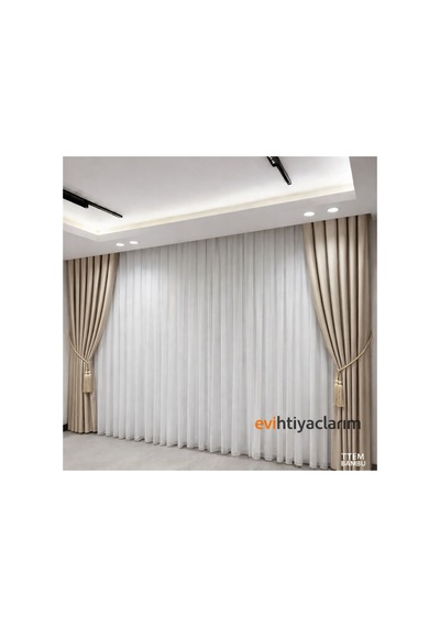 Titiem Efektli Bambu Salon Ve Misafir Odalarına Uygun 1/3 Sık Pileli Ütü Istemeyen Düz Tül Perde Kırık Beyaz Kırık Beyaz Titiem Efektli Bambu Salon Ve Misafir Odalarına Uygun 1/3 Sık Pileli Ütü Istemeyen Düz Tül Perde Kırık Beyaz Kırık Beyaz