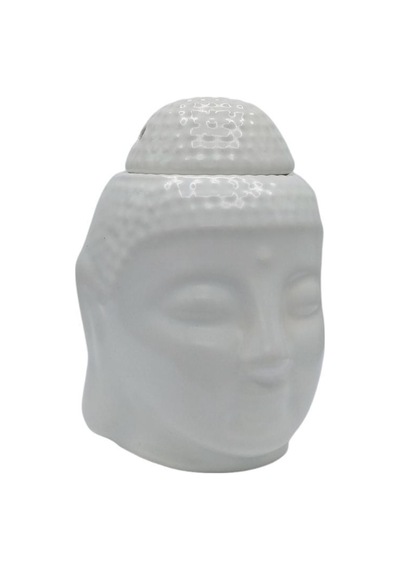 Seramik Buda Buhurdanlık Beyaz Mat 13cm