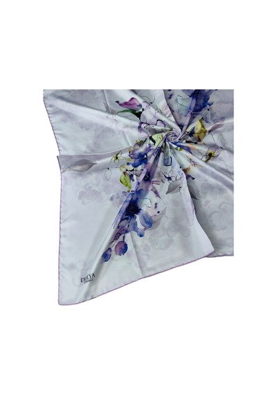 Mim Eşarp Emilya Rayon Çiçek Desenli Eşarp 90x90 Cm Lila - Mor