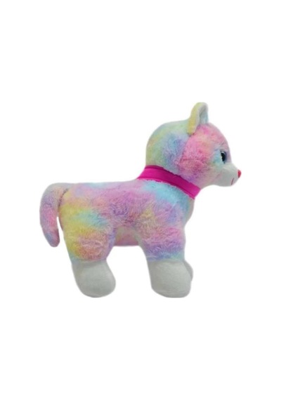 Peluş 30 Cm Pembe Tokalı Kedi Pl62555 Çok Renkli