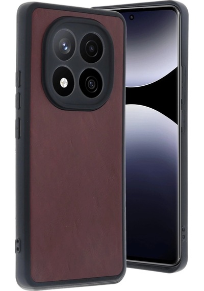 Xiaomi Redmi Note 14 Pro 5g Kılıf Aras Deri Kapak - Bordo Düz Renkli