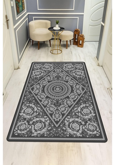 Modern Desenli Dijital Baskı Kaymaz Taban Halı H1099 Renkli