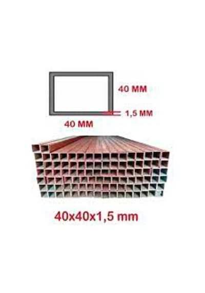 40x40x1.5mm Profil Astar Kırmızı Boyalı 1 Metre