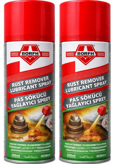 Borfh Pas Sökücü Yağlayıcı Sprey 200 Ml 2 Li Set Çok Amaçlı Pas Çözücü Ve Yağlayıcı Motorx