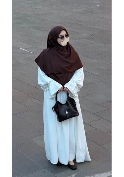 Qalortex Scarf Premium Jakarlı Sare Büyük Boy Eşarp - Aci Kahve acı kahve