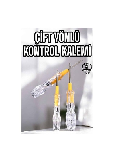 Çift Taraflı Elektrik Kontrol Kalemi Şeffaf Tornavida 02371329