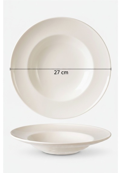 6'lı Valencia Makarna Tabağı 27cm Krem Rinart
