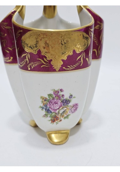Perlam Limoges Çiçek Desenli Porselen Sepet 27x14x14cm Çok Renkli