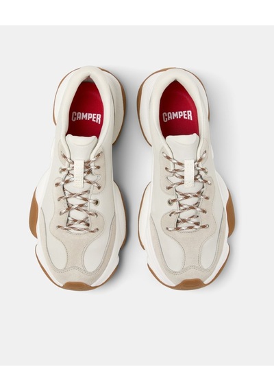 Camper Karst 2 Ayakkabı Erkekler İçin Beyaz Deri Ve Nubuk Spor Ayakkabılar.