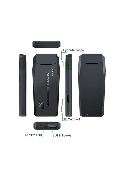 4k Hd 2.4g Retro Game Stick 90'lı Yıllar Usb Stick Wireless Atari Makinesi + 2 Wireless Joystick
