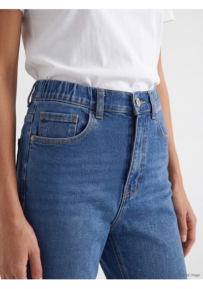 Lcwaıkıkı Classic İndigo Yüksek Bel Slim Mom Kadın Jean Pantolon