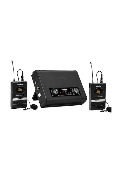 König K-302yy Kablosuz Yaka Mikrofon Seti Yaka + Yaka Uhf Çift Kanal