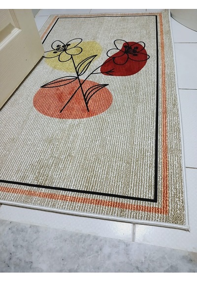 Bohemian 70 x 120 Cm Kaymaz, Organik Pamuk Taban Banyo Halısı Çok Renkli