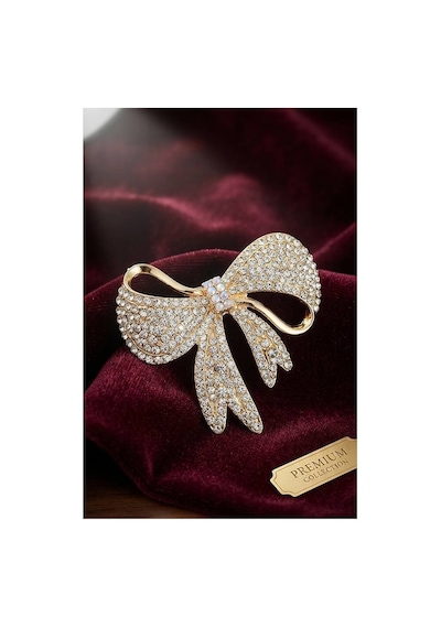 Gold Renk Zirkon Taşlı Fiyonk Model Broş Tj-br501 Evimdeyokyok