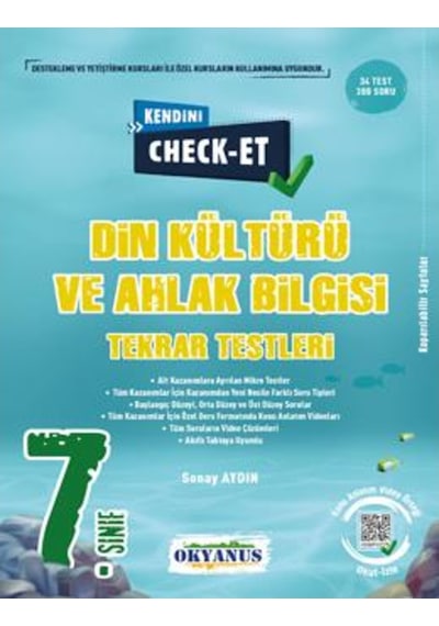 7. Sınıf Kendini Check  -  Et Din Kültürü Ve Ahlak Bilgisi Tekrar Testleri -  Okyanus Eğitim