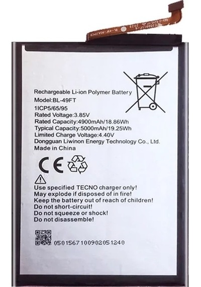 Tecno Pop 5 Lite Batarya Pil