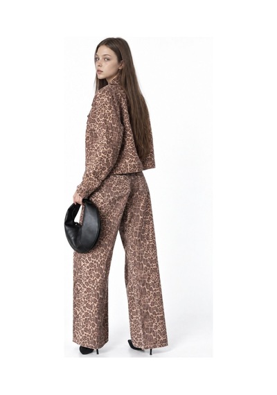 Hiccup Squalo Leopar Kısa Denim Ceket Çok Renkli