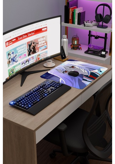 Plastic Memories Kaymaz Dikişli Kauçuk Oyuncu Mousepad V4 - 48x40 Xl Gaming Mouse Pad Fare Altlığı