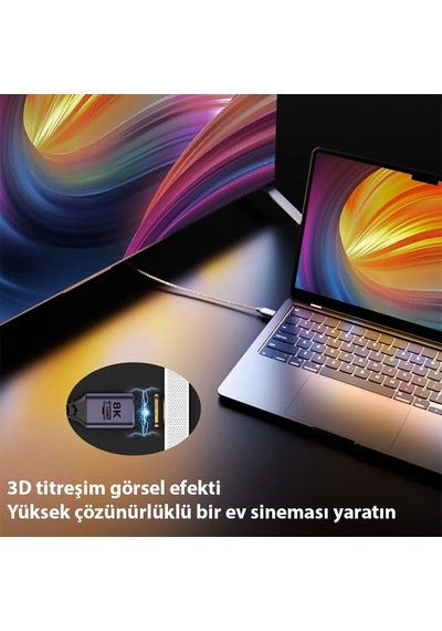 Ally Hdmı To Hdmı 8k Hd 2.1uhd Mıknatıs Başlıklı Kablo 1 Metre- 5775 Standart 28463666