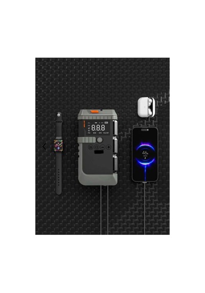 Jump Starter 19800 Mah Akü Takviyeli Hava Kompresörü Powerbankli Led Lambali Ls 99
