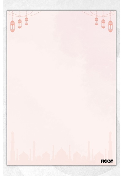 A5 İslam Bloknot Çizgisiz Defter - 50 Yaprak - Memopad - Notepad - Not Defteri - Not Kağıdı Pembe Pembe