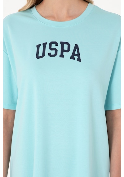 U.S. Polo Assn. Kadın Aqua Modal Karışımlı Bisiklet Yaka Mini Boy Örme Elbise 50306675-VR007