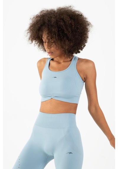 Maraton Active Slimfit Kadın Atlet Yaka Kolsuz Koşu Sisli Mavi Bra 813090-sisli Mavi Açık Mavi