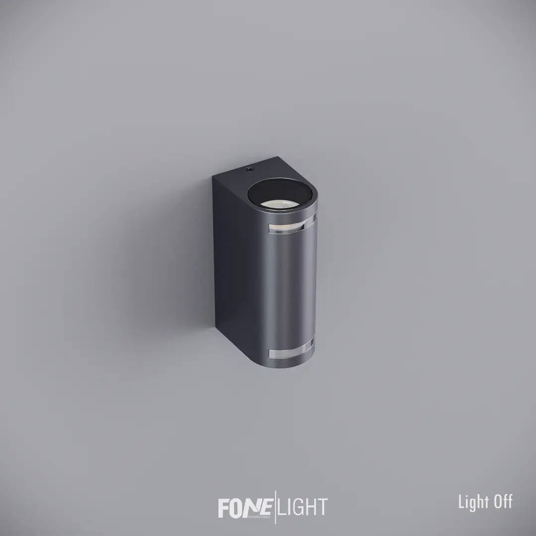 Fonelight Lunara Glass Alüminyum Modern Led İç Mekan / Dış Mekan Duvar Apliği Antrasit