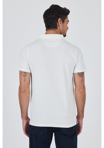 Kısa Kol Baskılı Suprem İtalyan Yaka Cepsiz Slim Fit Tişört 1011250123 İndigo