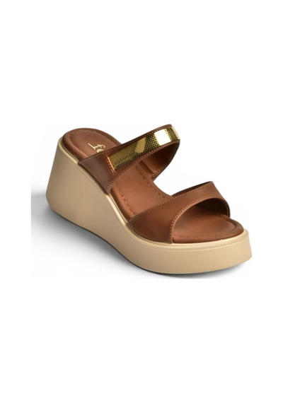 Fox Shoes Y973518509 Taba Kalın Tabanlı Kadın Terlik