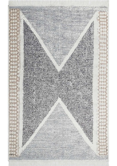 Eko Halı Arya Ar 02 Grey Yıkanabilir Çift Taraflı Modern Desenli Dokuma Kilim - 80x150