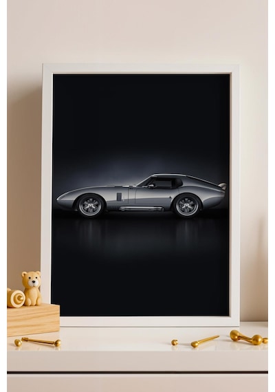 Saturn Shelby Cobra Daytona Coupe Çerçeveli Tablo Erkek Odası Ve Garaj Dekoru Classic Car Collection