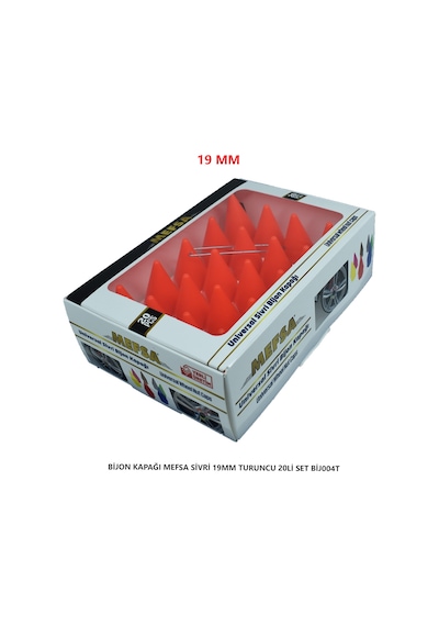 Bijon Kapağı Sivri 19 Mm Turuncu 20 Li Set