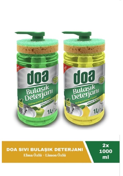 Doa Sıvı Bulaşık Deterjanı Elma Ve Limon Özlü 2 X 1000 Ml