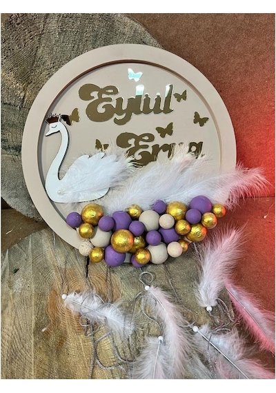Elizihediyelik Ahşap Bubble Pano Balonlu Bebek Kapı Süsü (547780825) Çok Renkli